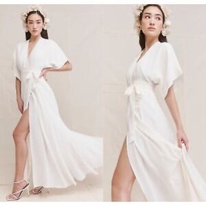 Reformation White‎ Winslow Wrap Dress Size Small Petite
